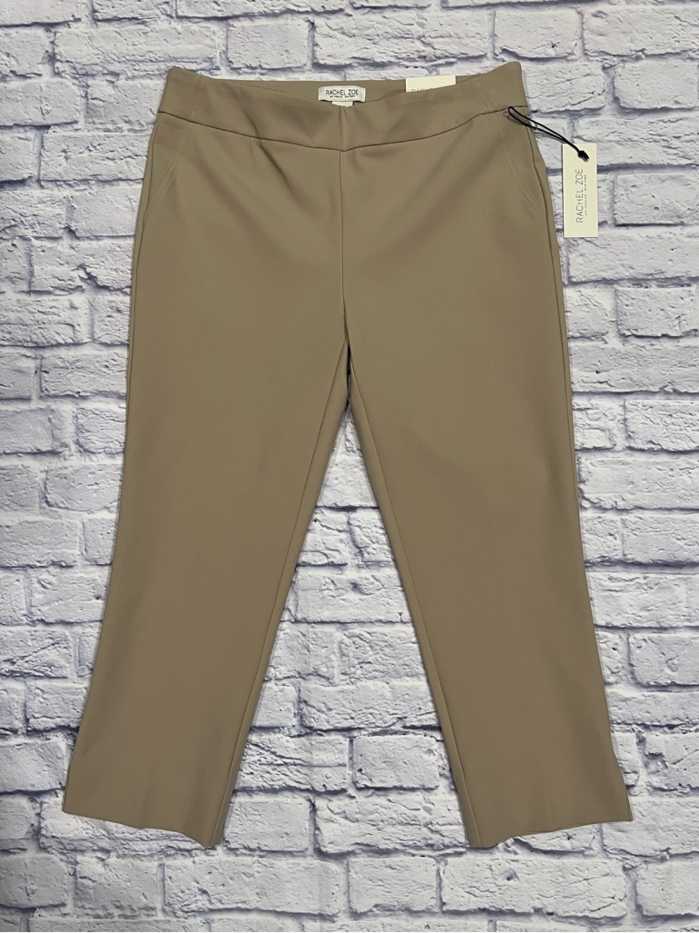 Rachel Zoe NEW Cropped Straight-Leg Pants in beige - Picture 9 of 10